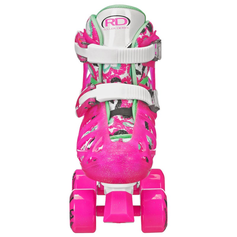 Roller Derby Trac Star Girl's Adjustable Roller Skates, White/Pink, (3-6) - Image 3